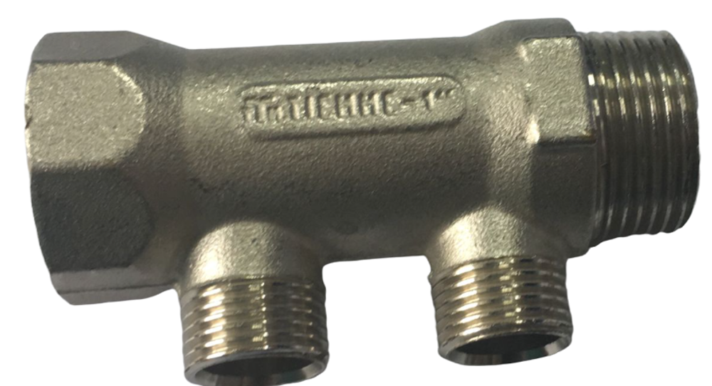 Коллектор TIEMME 1x1/2 н.р.на 2 вых никелированный