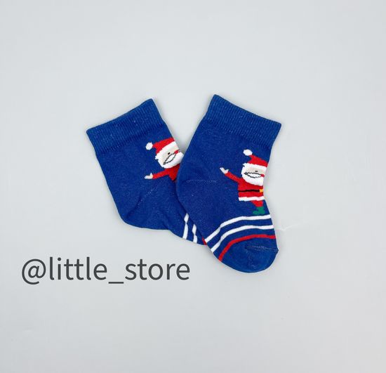 Носочки хлопковые Новогодние, Темный джинс