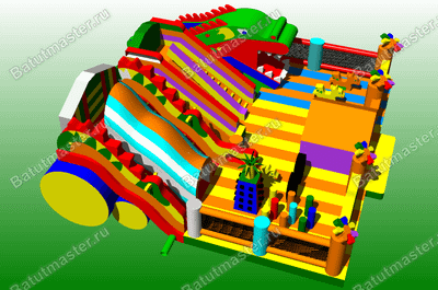 Надувной батут "Царство драконов" 14*12*7 м