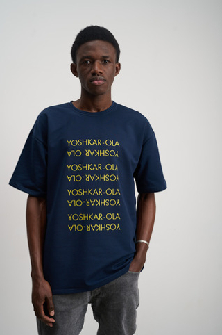Футболка оверсайз унисекс " YOSHKAR-OLA" синий