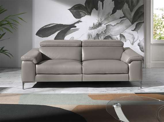 Трехместный диван с реклайнером Angel Cerda 5320-3P, серая кожа