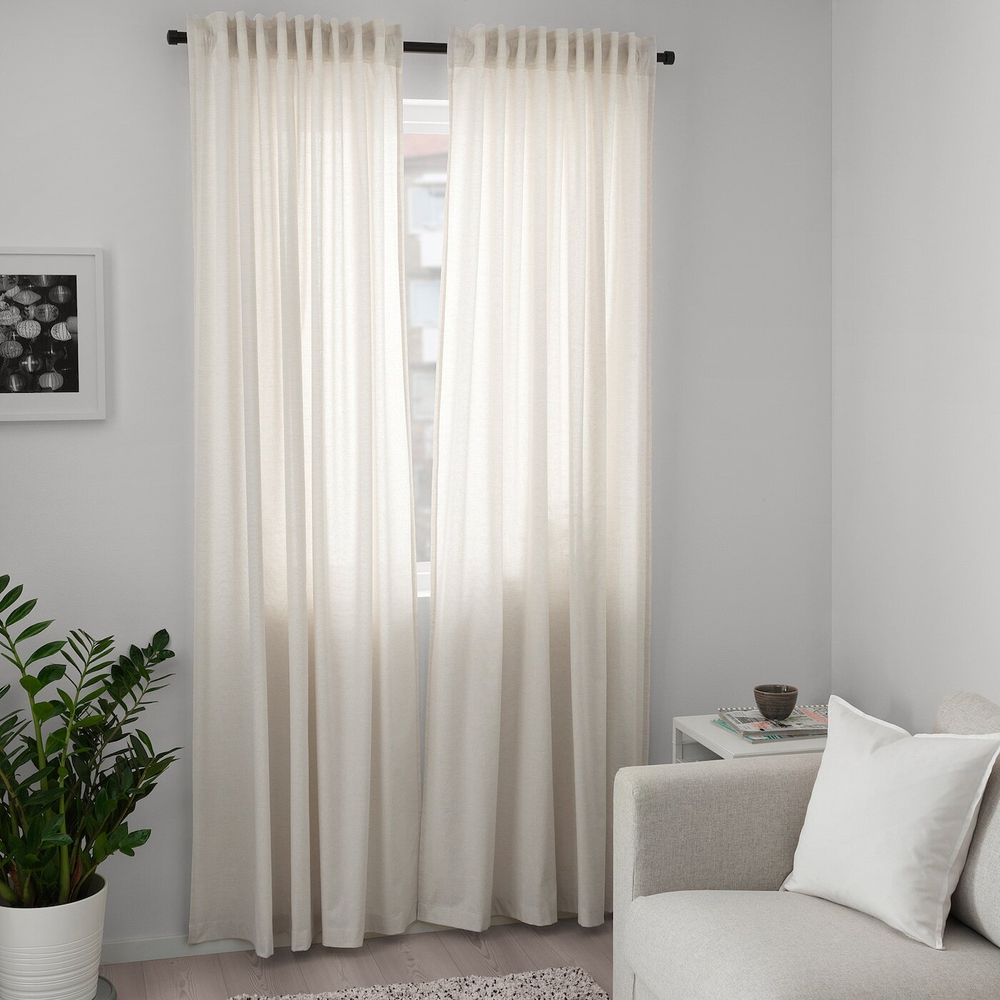 IKEA HANNALILL  (ИКЕА ХАННАЛИЛЛ)  -  Штора, 2 шт, бежевый, 145x250 см