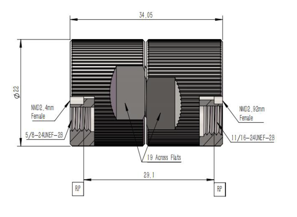 LT-NMD2.4FNMD2.92F, Коаксиальный переходник NMD (2.4 мм / 2.92 мм)