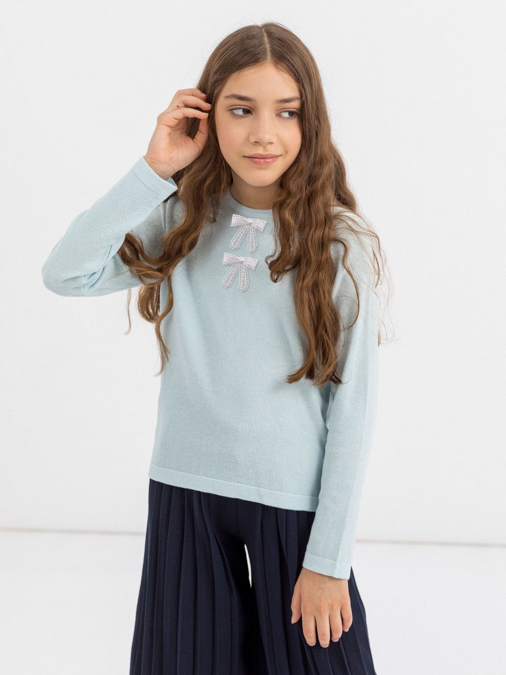 Джемпер для девочки AT842-1 голубой