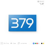 Номер на дверь 379, табличка на дверь для офиса, квартиры, кабинета, аудитории, склада, голубая 120х70 мм, Айдентика Технолоджи