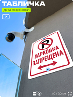 Табличка для парковки "Парковка запрещена", для дома, офиса, организаций, 40х30 см, Silver Plane x Айдентика Технолоджи