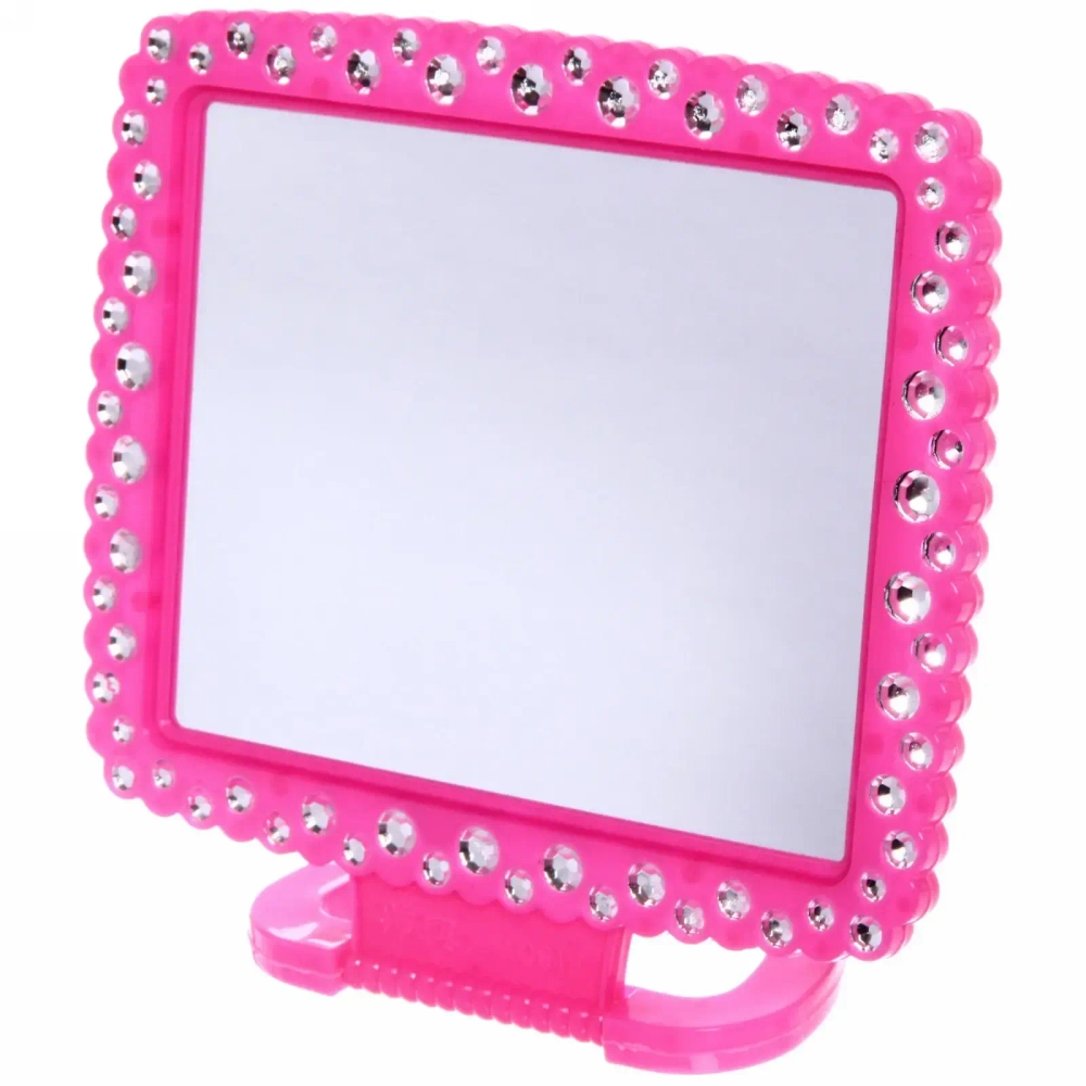 Зеркало настольное в пластиковой оправе «Белые выемки» прямоугольник, подвесное 20*16,5см