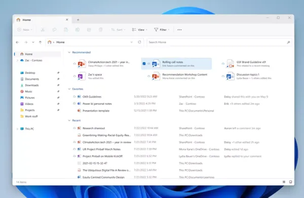 Windows 11: «Рекомендации файлов» теперь проникли в Проводник
