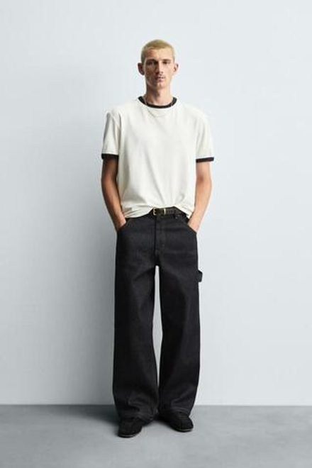 ZARA ДЖИНСЫ-КАРПЕНТЕР BAGGY FIT, СИНИЙ