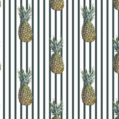 Паттерн с ананасами и полосками