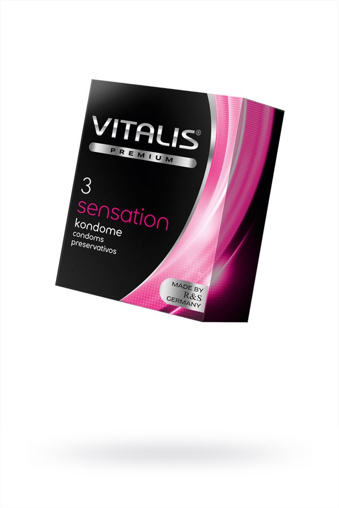 Презервативы Vitalis Premium Sensation - с кольцами и точками, 3 шт