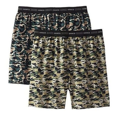 Набор из 2 мужских трусов-шорт камуфляжной расцветки (Размер: XL) (Цвет: зеленый камуфляж)