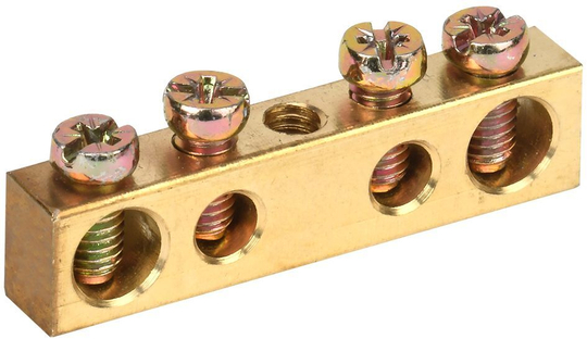 Шина PEN "земля-ноль" 6х9мм 4/1 (4группы/крепеж по центру) IEK