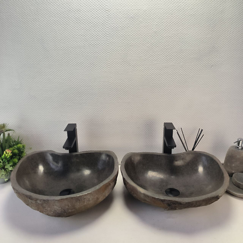 Раковина из речного камня ПАРА! RS-63696 47*41*15 2шт 0126