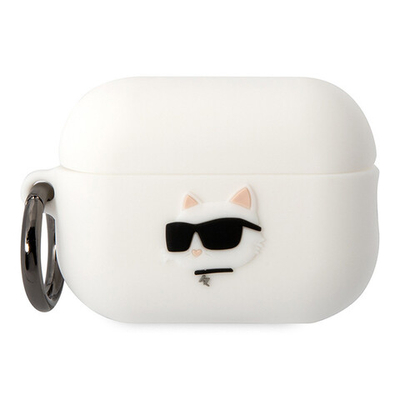 Lagerfeld для Airpods Pro 2 чехол Silicone case with ring NFT 3D Choupette White