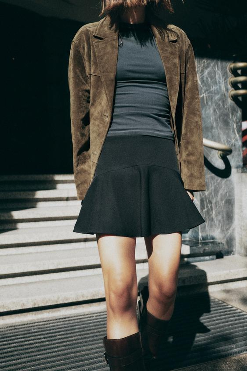 ZARA ЮБКА-ШОРТЫ, ЧЕРНЫЙ