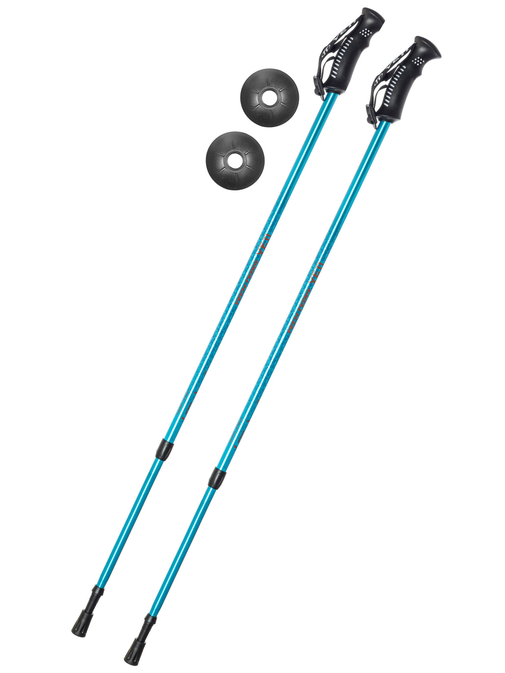 Палки для скандинавской ходьбы треккинговые Tech Team Yeti Blue 115-135 см., двухсекционные телескопические алюминиевые, система-антишок