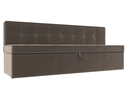Диван кухонный прямой Техас, Коричневый, Велюр, 113099