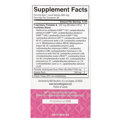 MaryRuth's, 3 в 1 для ежедневной поддержки при менопаузе, без вкусовых добавок, 60 миллиардов КОЕ, 15 г (0,5 унции)