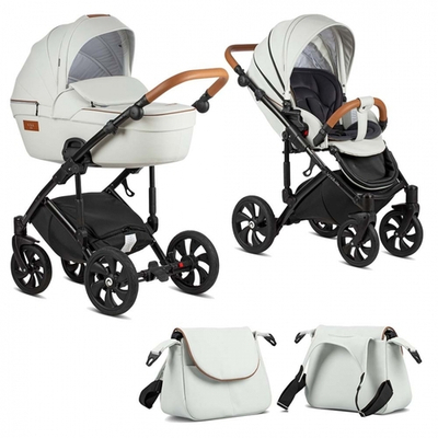 Коляска 2 в 1 Tutis Viva Life New 2019 №085 (Белая эко-кожа)