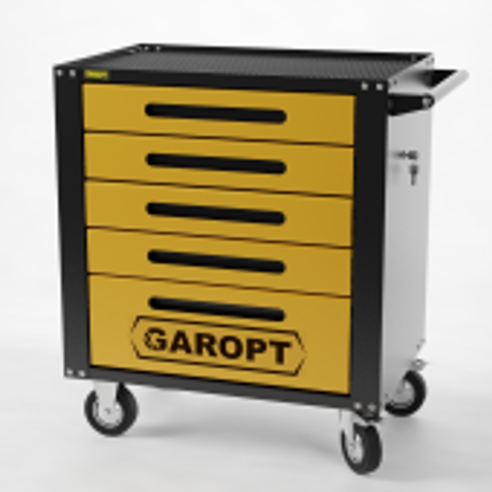GTS5.blue Тележка инструментальная Garopt 5 ящиков СИНЯЯ, центральный замок, увеличенные колеса, доводчики, GAROPT Серия "Standart"