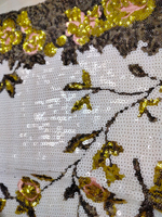 Пайетка на сетке белый купон