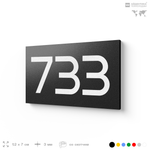 Номер на дверь 733, табличка на дверь для офиса, квартиры, кабинета, аудитории, склада, черная 120х70 мм, Айдентика Технолоджи