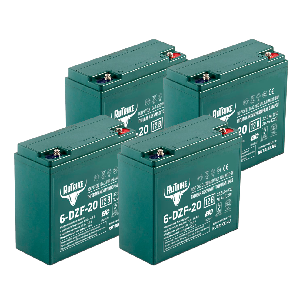 Комплект аккумуляторов RuTrike 6-DZF-20 48V22.5AH (AGM)
