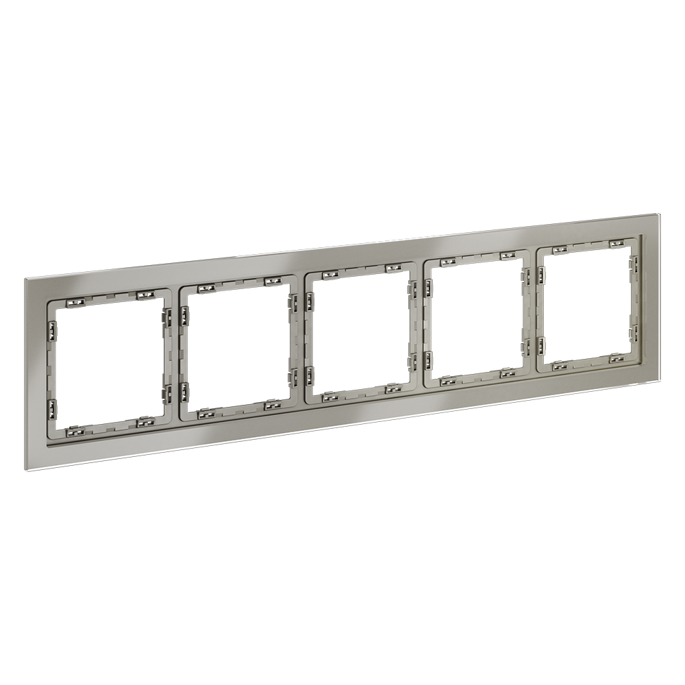 Рамка стеклянная VOLTUM S70 на 5 постов, (шелк, стекло)