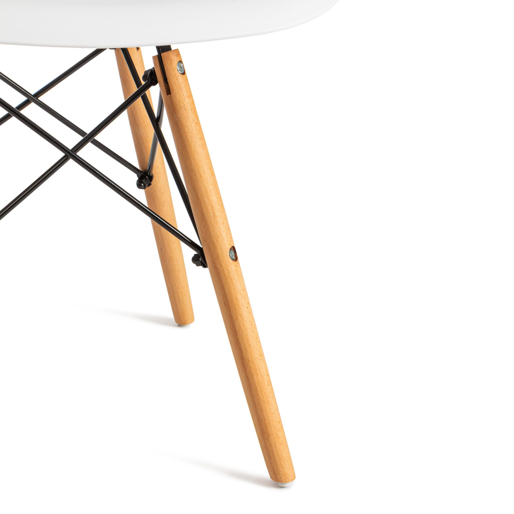 Стул CINDY (EAMES) (mod. 001) дерево бук/металл/сиденье пластик, 51x46x82см, white (белый)