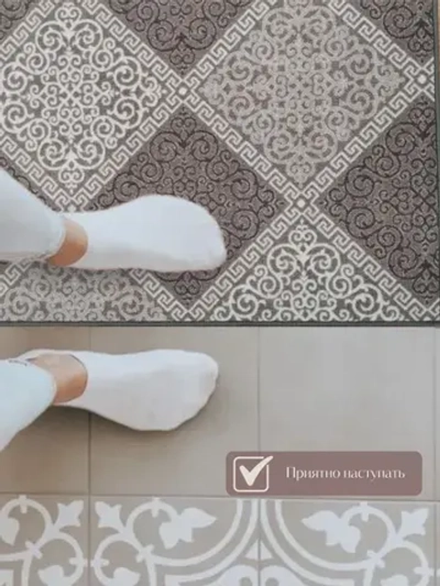 Ковролин метражом 2,5х2,25 м, безворсовой "Каскад", бежево-коричневый с оверлоком