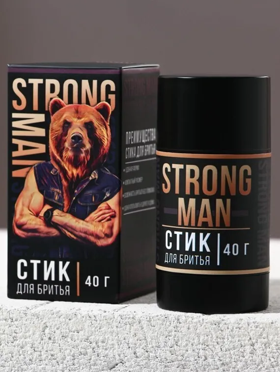 Стик для бритья Strong man 40 г, аромат мужской парфюм