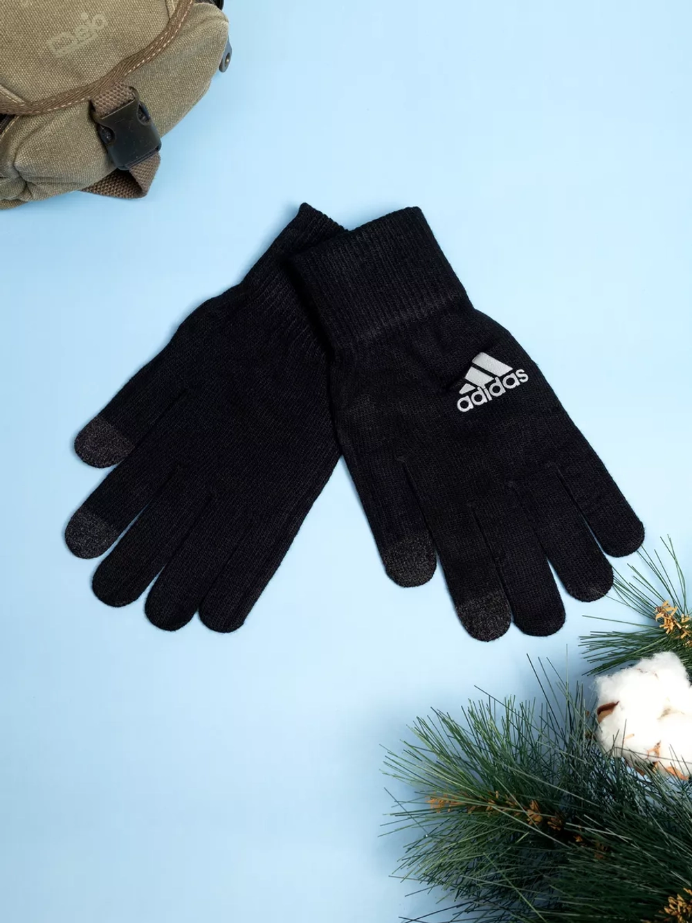 Перчатки зимние трикотажные тёплые сенсорные универсальные