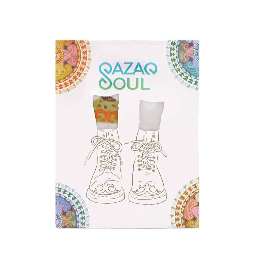 Носки QAZAQ SOUL женские (2 пары) Юрта зеленая