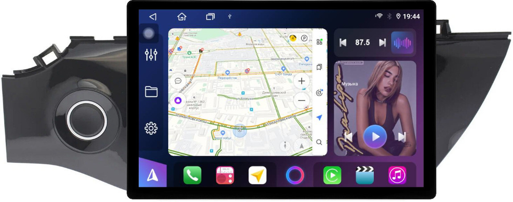 Магнитола для KIA Rio 4, Rio X-Line 2017-2020 (рамка с кнопкой 9) - FarCar BX877 монитор 13" 2K QLED на Android 13, TS10, 6+128, CarPlay, 4G SIM-слот