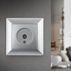 Розетка Intro Solo 4-301-03 TV одиночная, СУ, алюминий