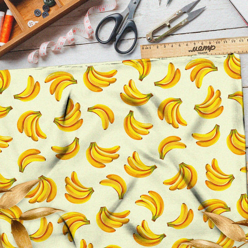 Ткань лен связки бананов
