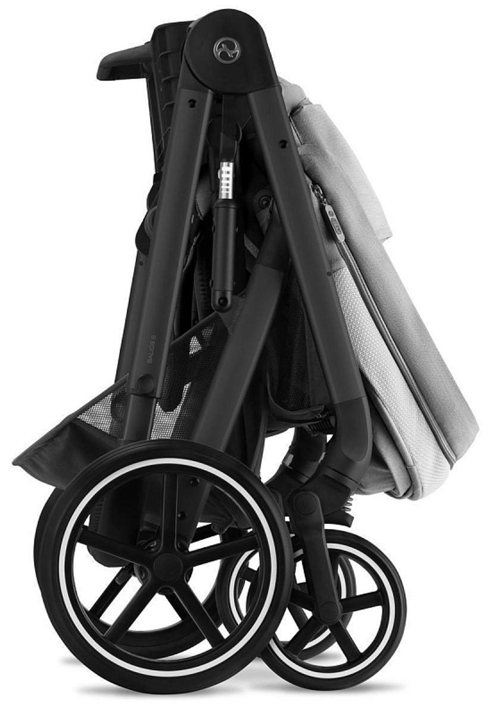 Коляска 3 в 1 Cybex Balios S Lux BLK и автокресло Aton B2 i-Size Volcano Black с базой isofix Base One Lava Grey с дождевиком