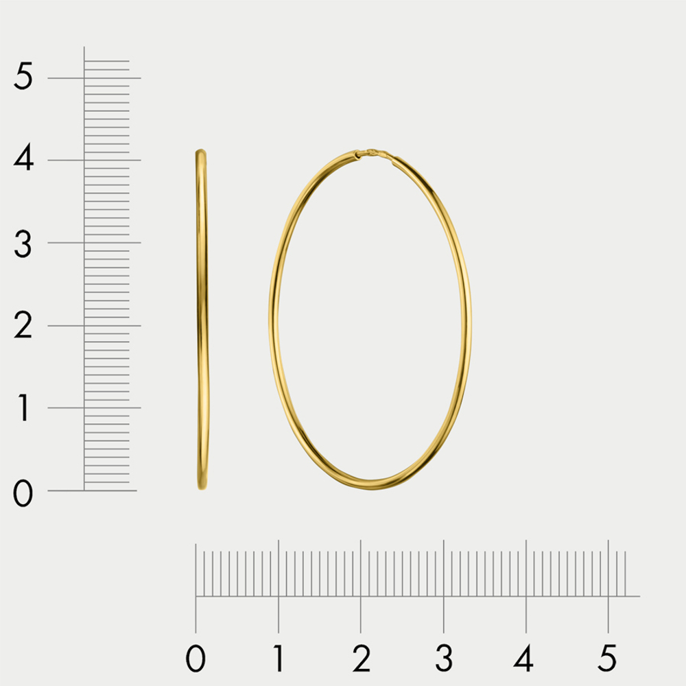 Серьги-конго для женщин из желтого золота 585 пробы без вставок (арт. 92006)