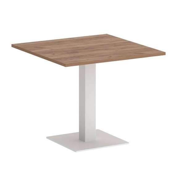 First Стол квадратный KSPRG-2 Дуб Табак/Металл Белый 900*900*750