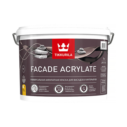 Краска фасадная Facade Acrylate (Фасад Акрилат) TIKKURILA 9л белый (база А)