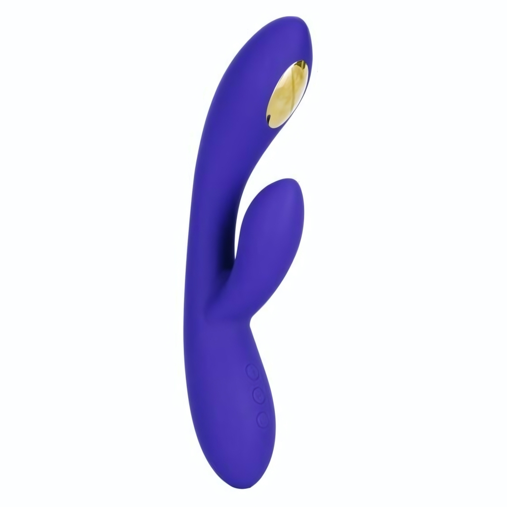 Фиолетовый вибратор с функцией электростимуляции Intimate E-Stimulator Dual Wand - 21,5 см. (Цвет: фиолетовый)