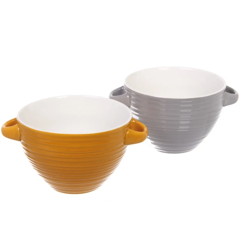 Бульонница керамическая 750мл «Полоски», микс цветов