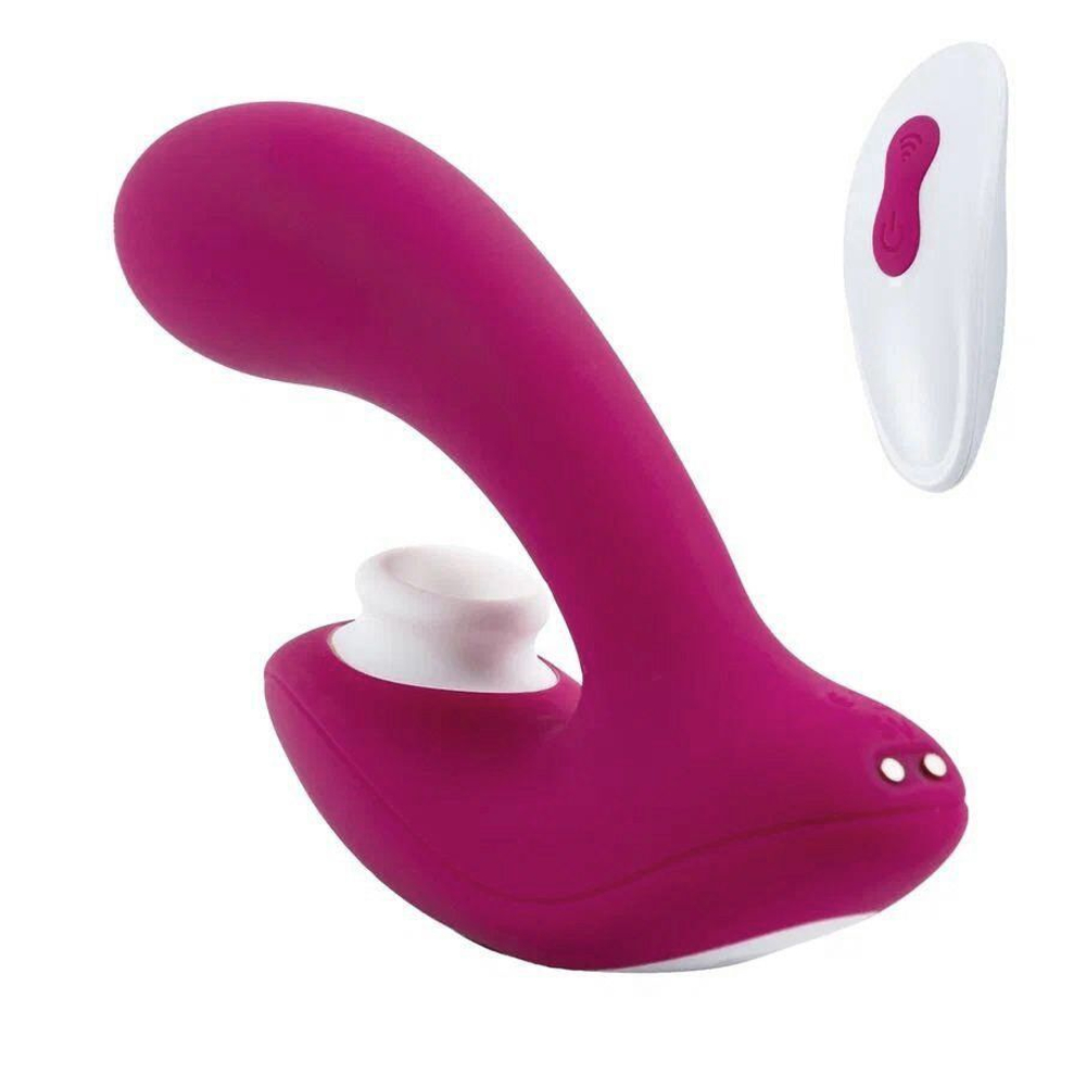 Бордовый вибратор для точки G с вакуум-волновой стимуляцией клитора Venus (Цвет: бордовый)