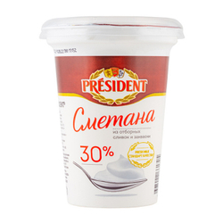 Сметана 30% President 350г
