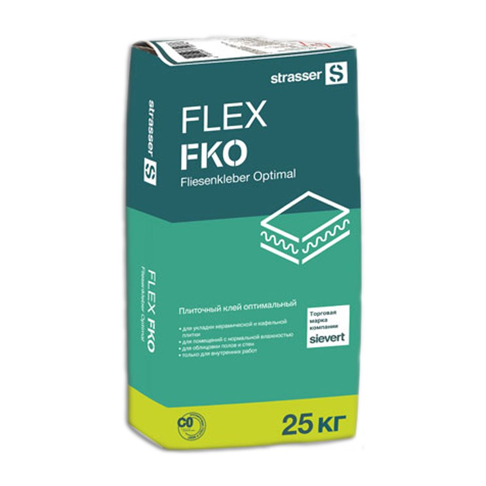 FLEX FKO Плиточный клей оптимальный (C0), мешок 25 кг strasser