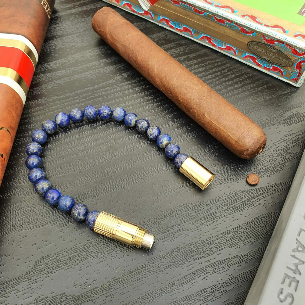 Браслет с пробойником для сигар SOLO GOLD LAPIS LAZULI 8mm
