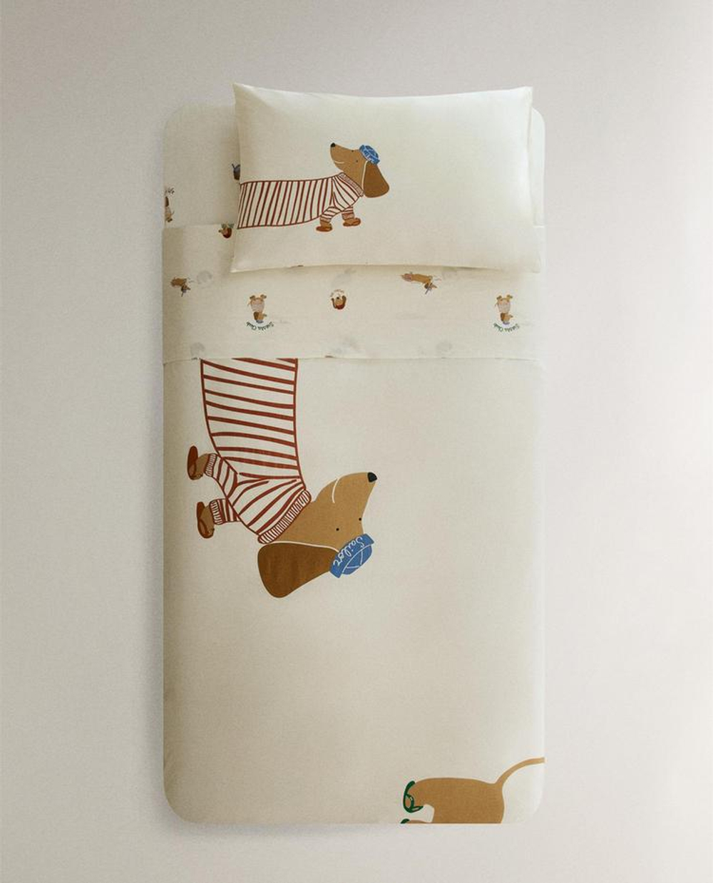 ZARA HOME ДЕТСКИЙ ДВУСТОРОННИЙ ПОДОДЕЯЛЬНИК С СОБАКАМИ, РАЗНОЦВЕТНЫЙ