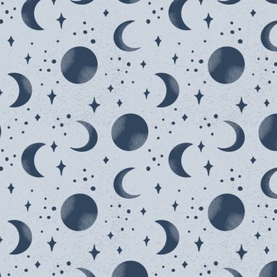 Лунное и звездное небо на сером