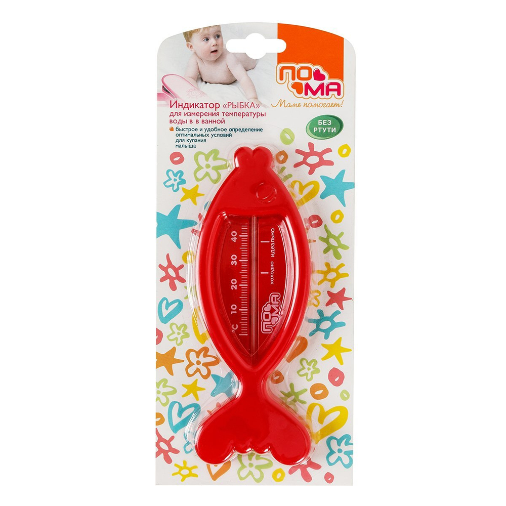 Индикатор для измерения температуры воды ПОМА 1 шт красный
